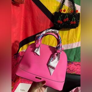 Aldo Vibrant Pink Mini Bag with Scarf Accent